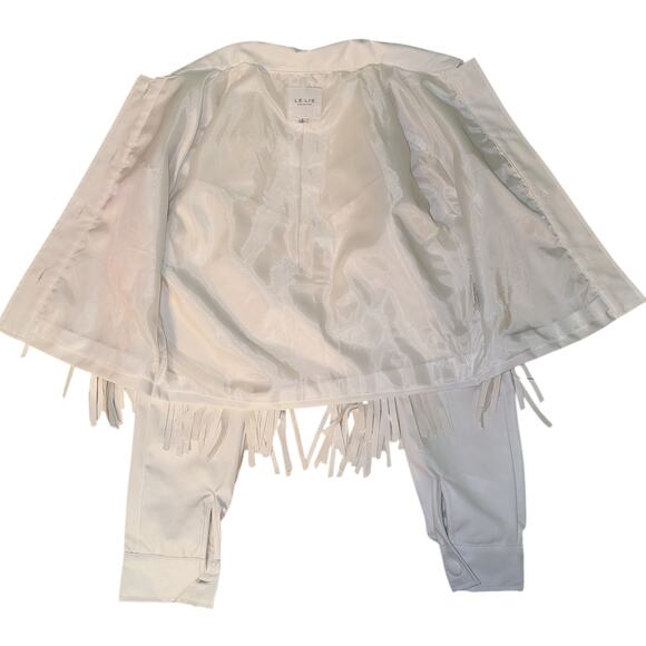 LE LIS Vegan Leather Fringe Jacket Size S - Picture 3 of 6